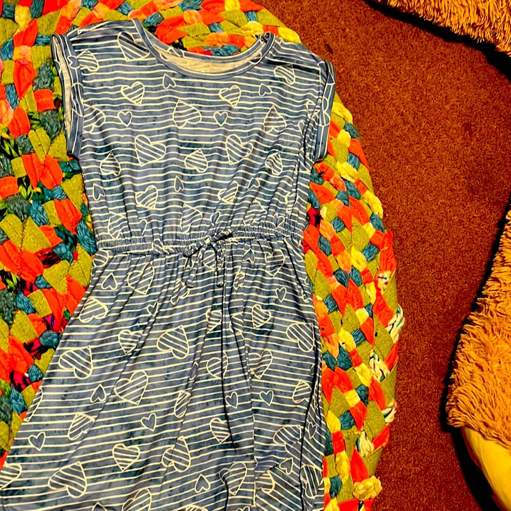 Blue stripes and hearts dress